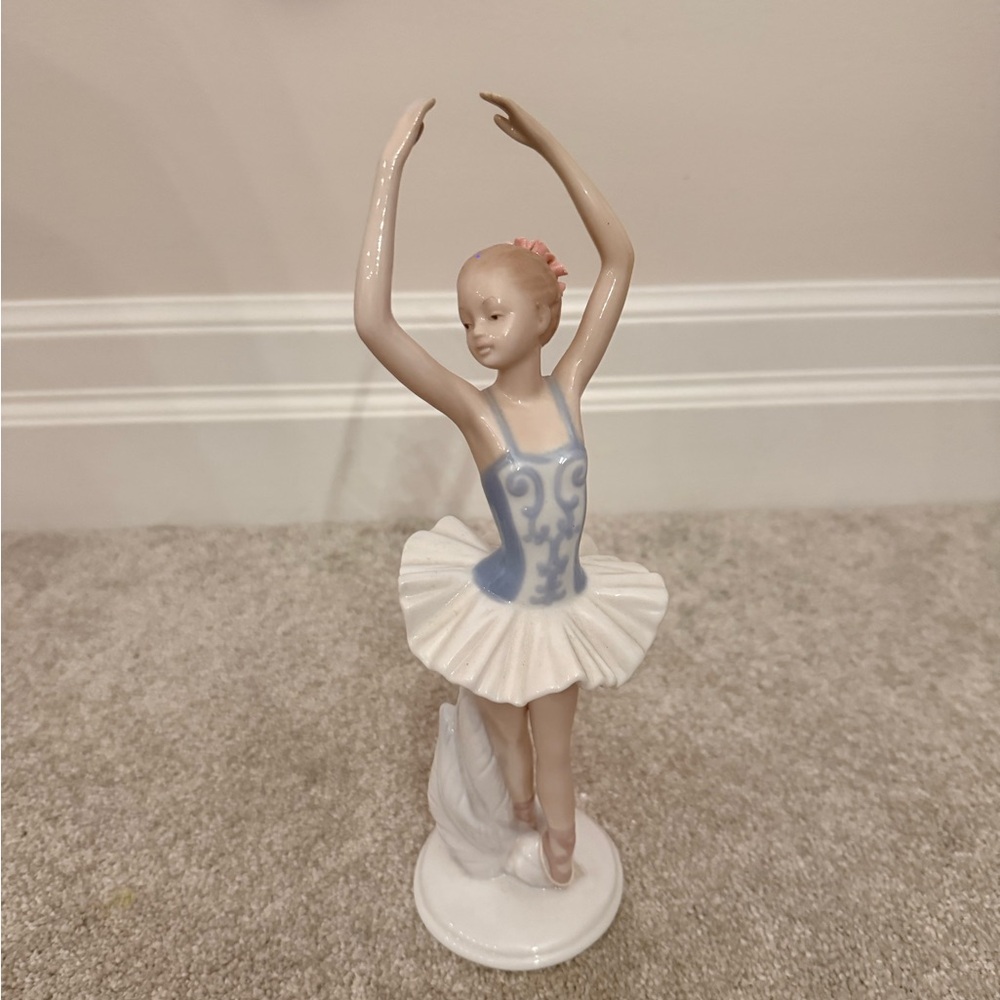 Elegant Ballerina Figurine in Blue and White Adelaide